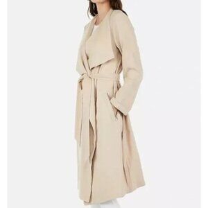 NWT Express Light Beige Trench Coat with Belt, Size XL